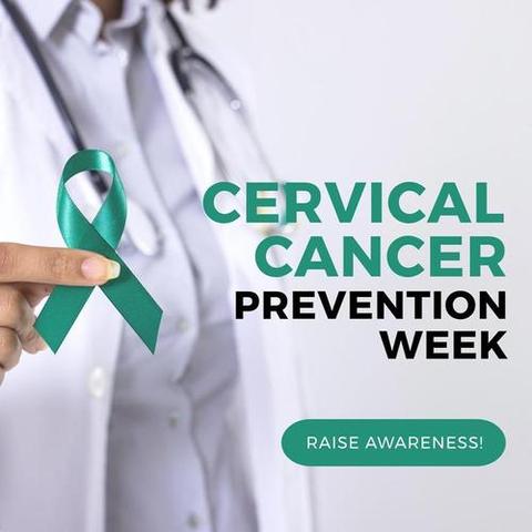 Cervical Cancer Prevention Week Awareness With Doctor Holding Teal