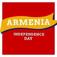 Armenia Independence Day Banner With Bold Typography On Red Background