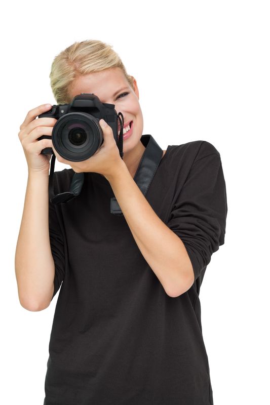 Portrait of a beautiful female photographer