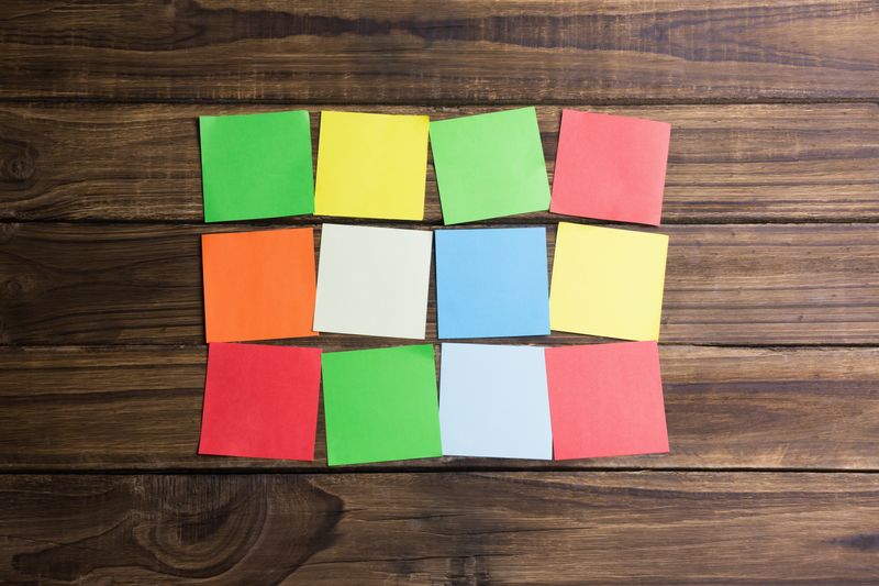 Colorful sticky post its