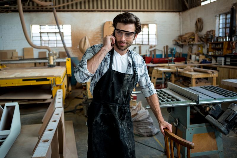 Carpenter calling someone