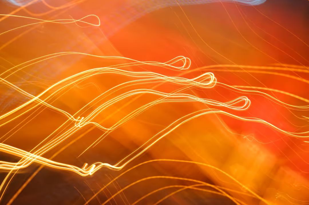 Image of lines with an orange and yellow background - A selection of great images for virtual Zoom backgrounds from the PikWizard team - Image