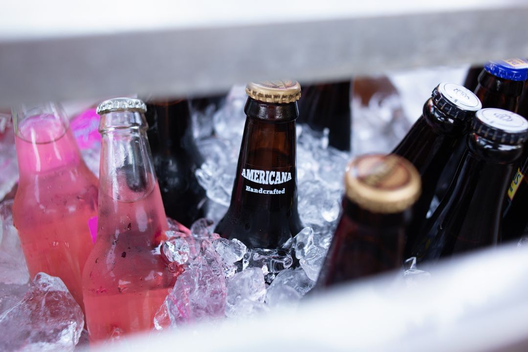 Image of glass bottles cooled in ice - A selection of great images for virtual Zoom backgrounds from the PikWizard team - Image