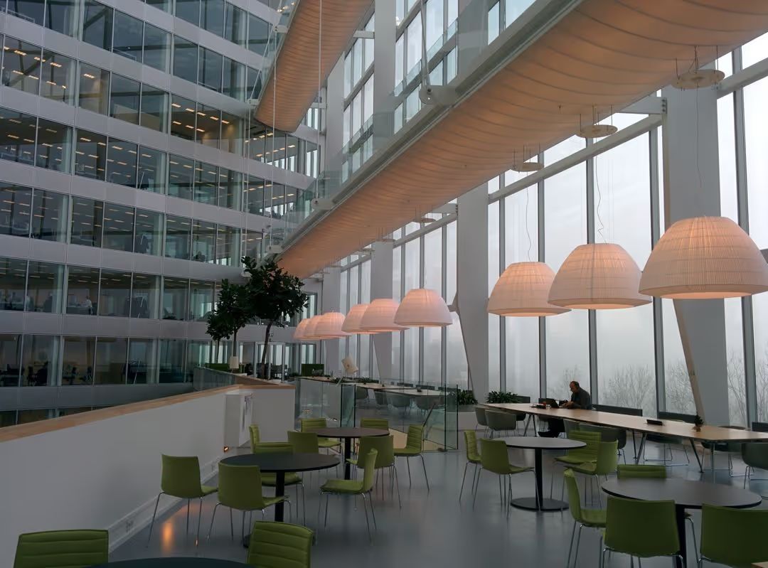 Image of the inside of a business building - A selection of great images for virtual Zoom backgrounds from the PikWizard team - Image