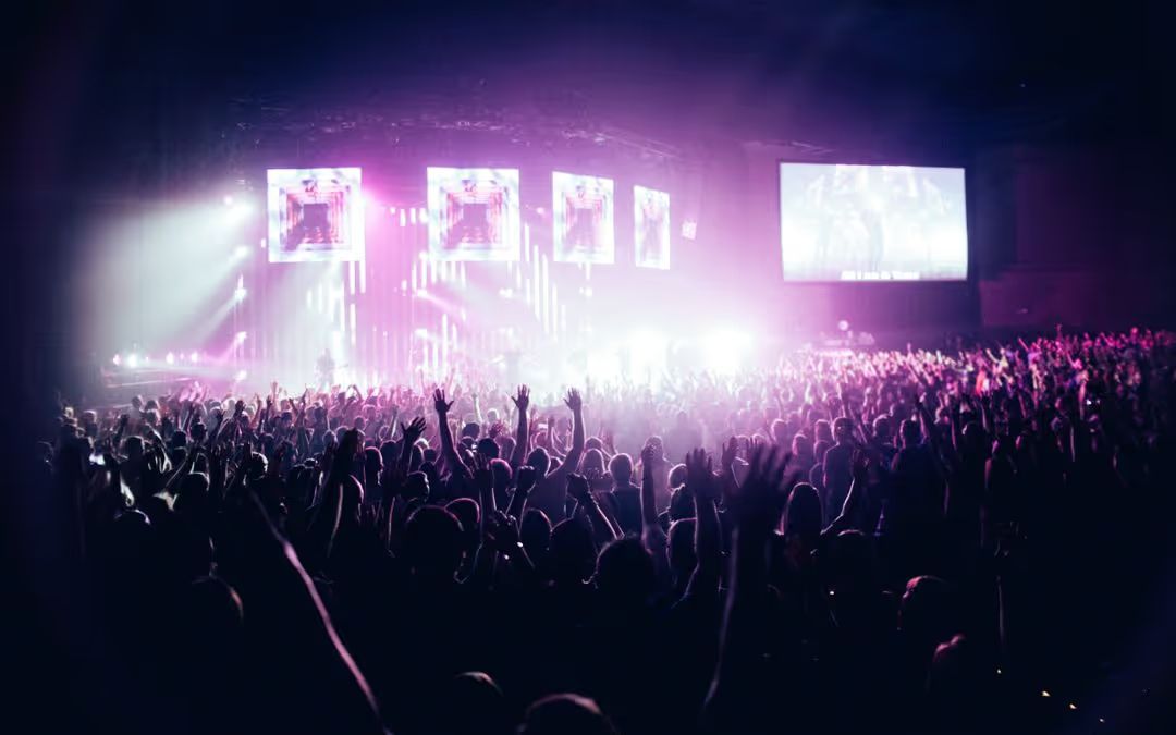 Image of a crowd at a concert - A selection of great images for virtual Zoom backgrounds from the PikWizard team - Image