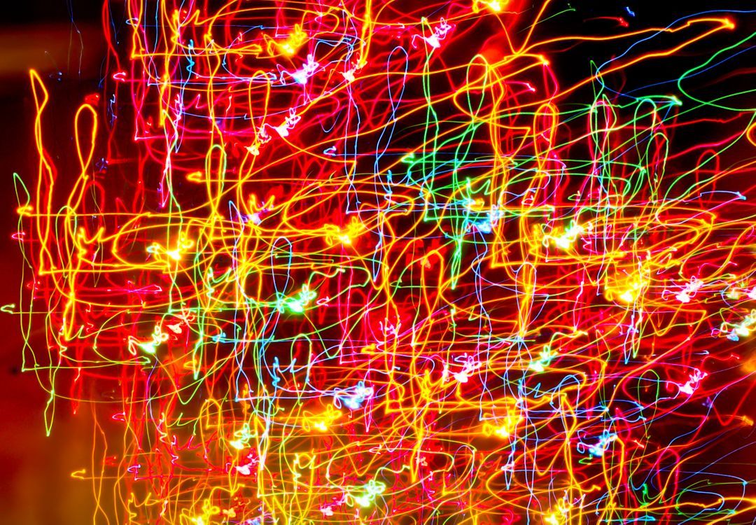 Image of a pattern with neon-coloured lines - A selection of great images for virtual Zoom backgrounds from the PikWizard team - Image