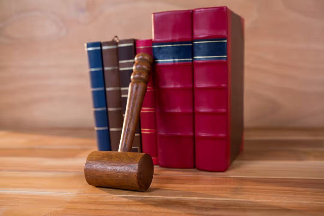 Image of a judges gavel and books - Everything you need to know about image copyright - Image