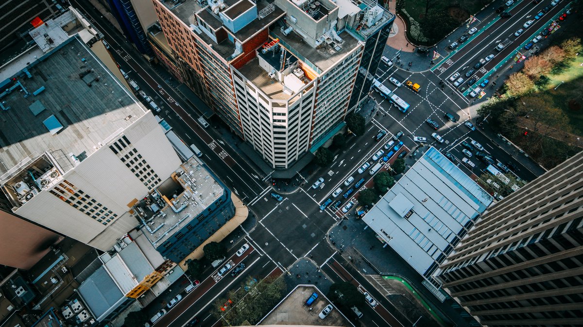 Image taken from the top of a building in a city - A beginner's guide to royalty-free content - Image