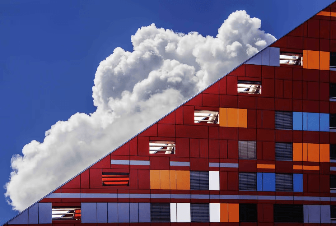 Abstract image with colorful windows and cloudy sky - How to create a perfect modern color scheme for your website - Image