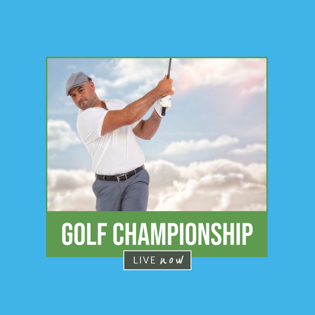 Male Golfer Competing in Championship - Download Free Stock Templates Pikwizard.com