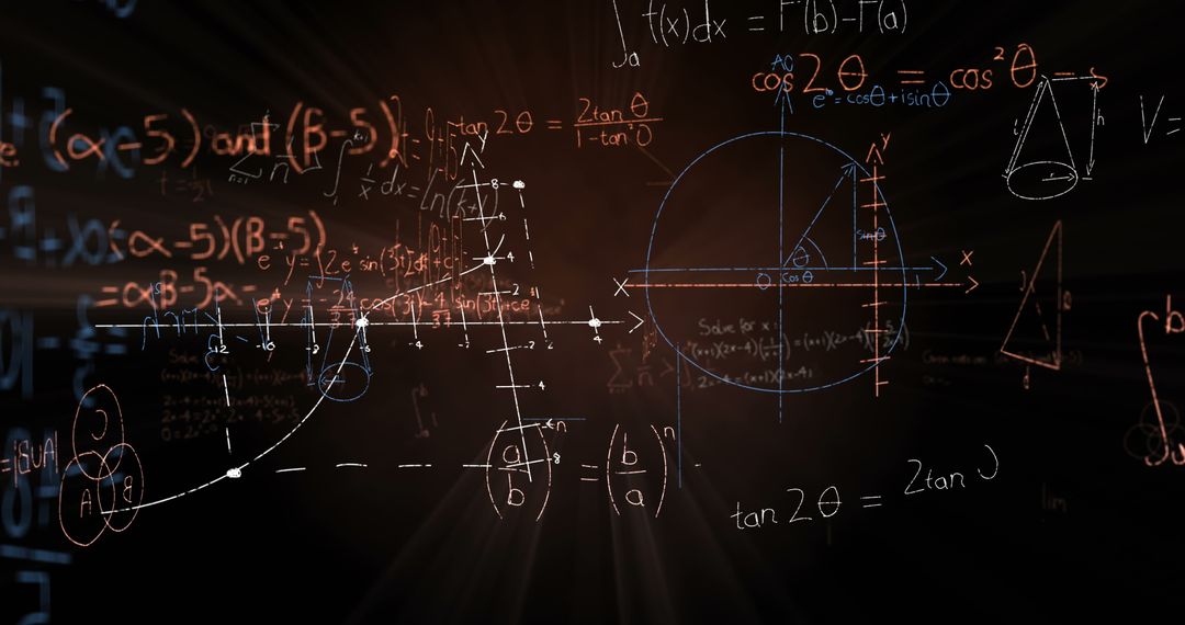 Complex Mathematical Equations on Black Background
