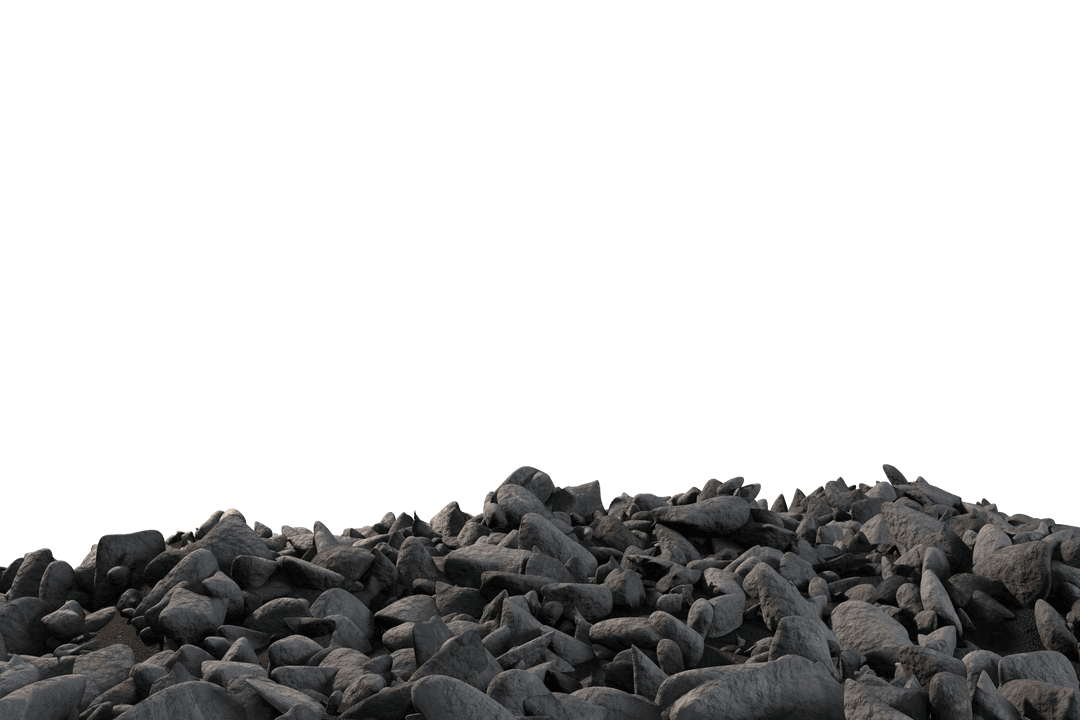 Natural Stone Pile on Transparent Background for Landscape Design