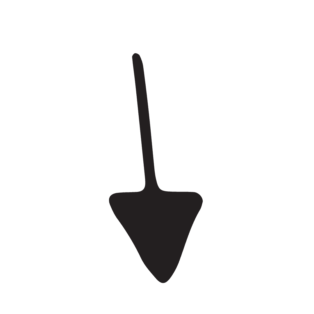 Transparent Black Downward Arrow Symbol on White Background