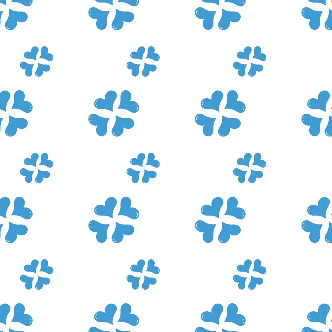 Seamless Blue Heart Pattern on Transparent Background