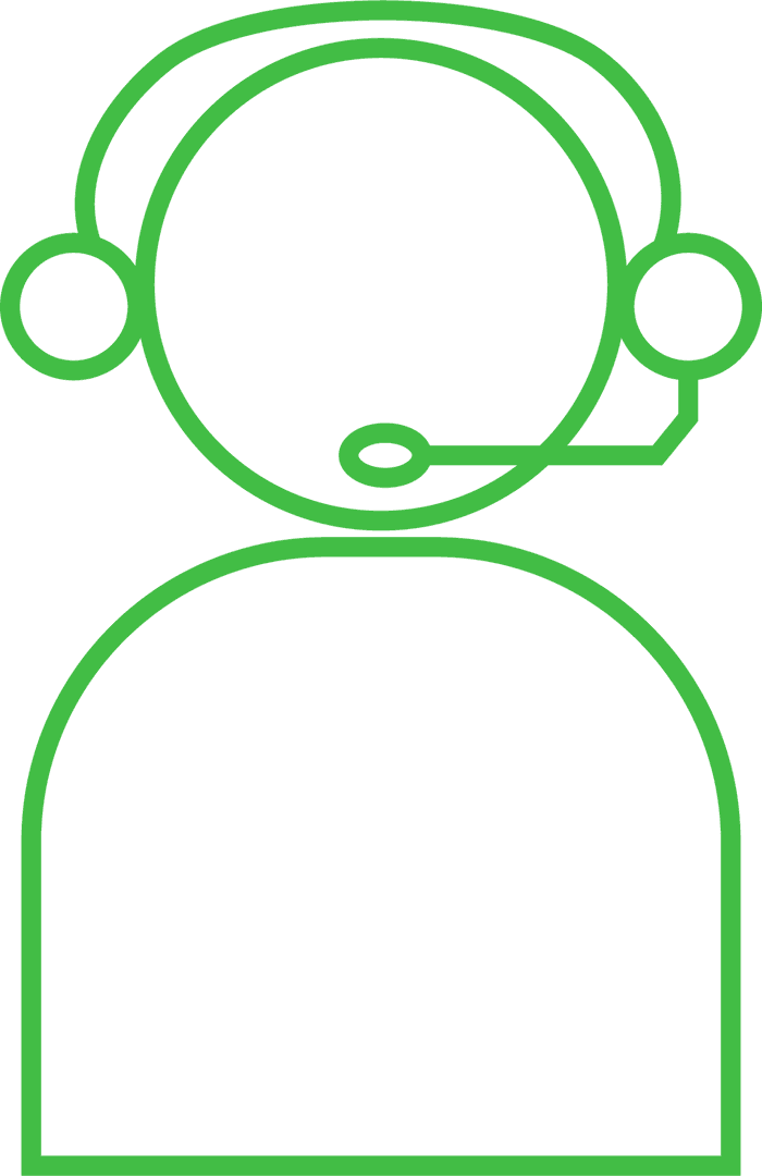 Abstract Figure with Phone Headset on Transparent Background