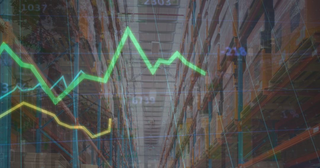 Warehouse Business Statistics Overlay with Data Analysis