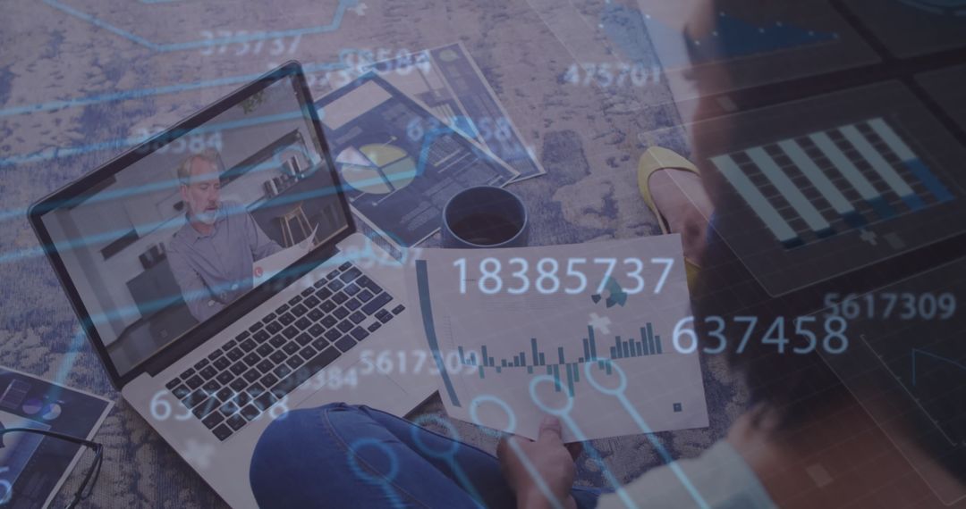 Remote Team Analyzing Financial Data and Trends Digitally