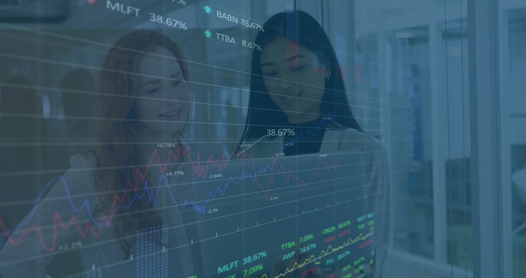 Team Analyzing Financial Data in Modern Office Environment