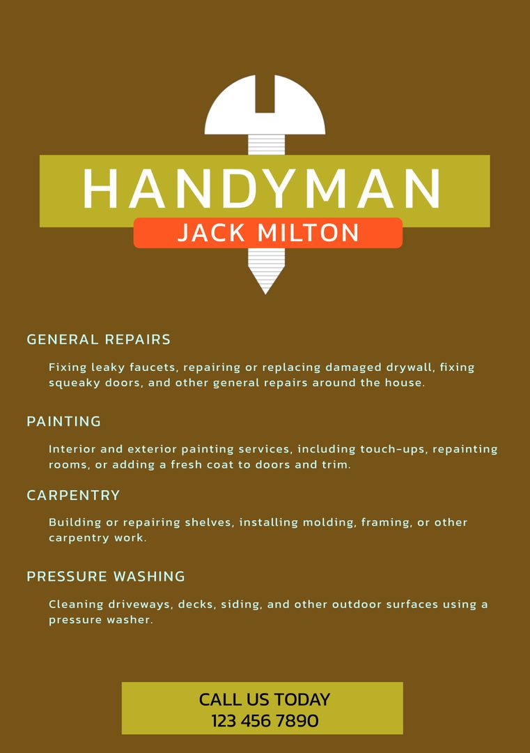Promotional Handyman Services Flyer with Bold Text and Tool Icon - Download Free Stock Templates Pikwizard.com