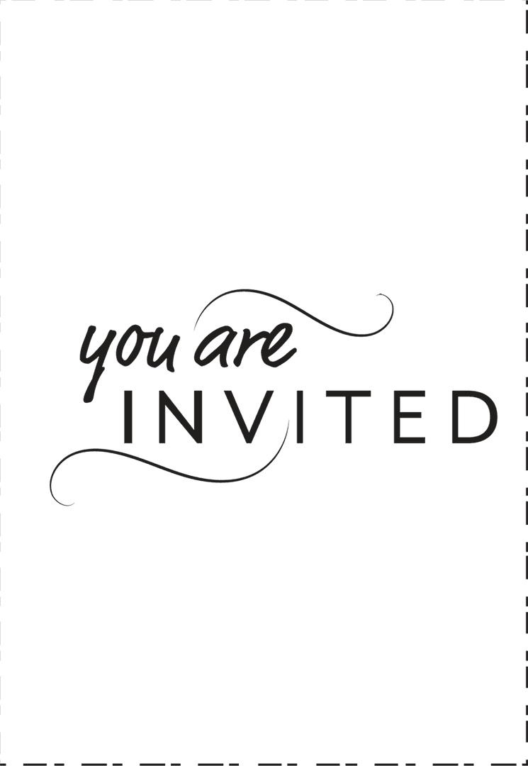 Elegant Transparent You Are Invited Text Design