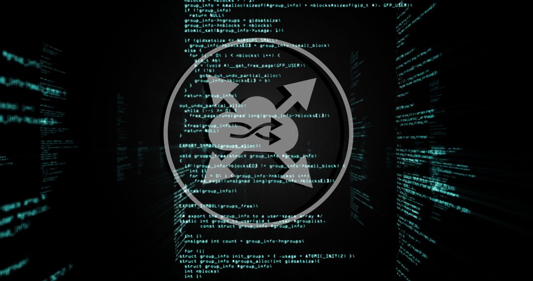 Digital Exchange Icon Amid Matrix of Streaming Code