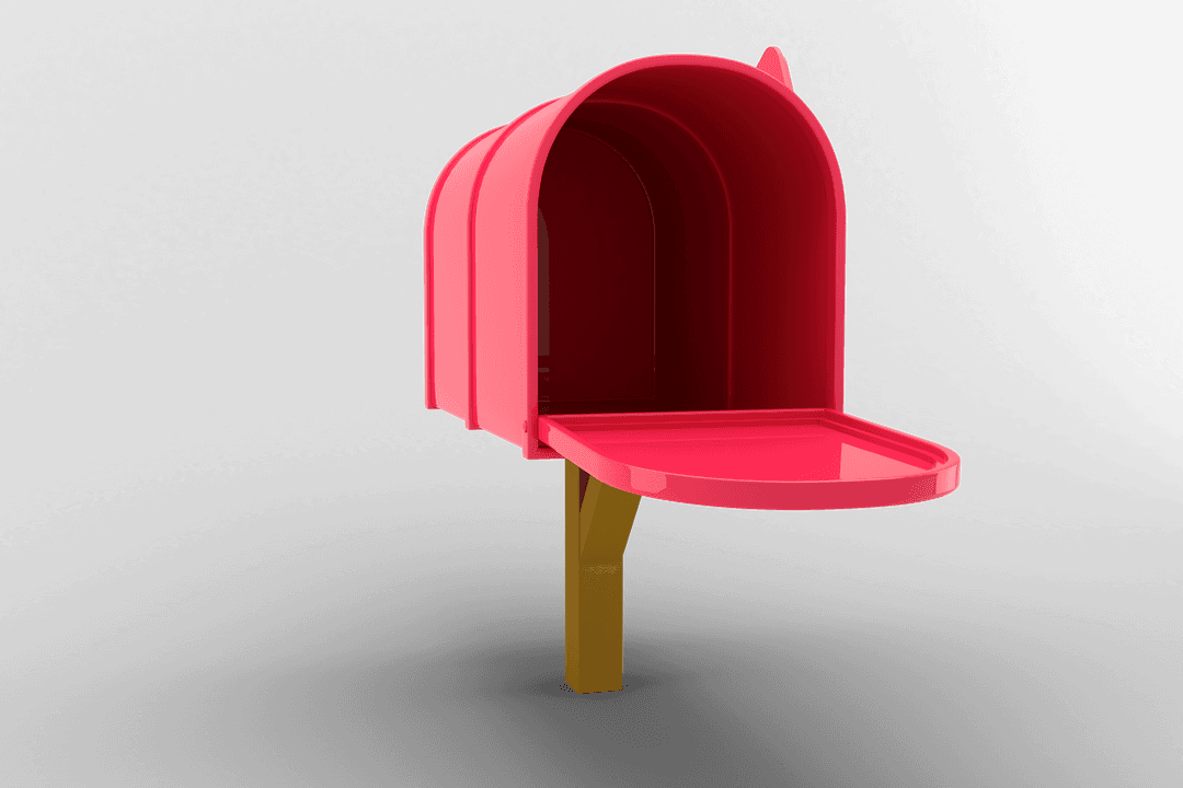 Open Red Mailbox on Transparent Background
