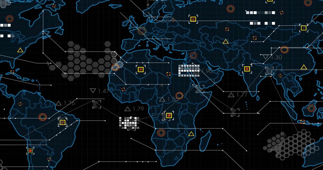 global data network interface with digital map design - Free Images, Stock Photos and Pictures on Pikwizard.com