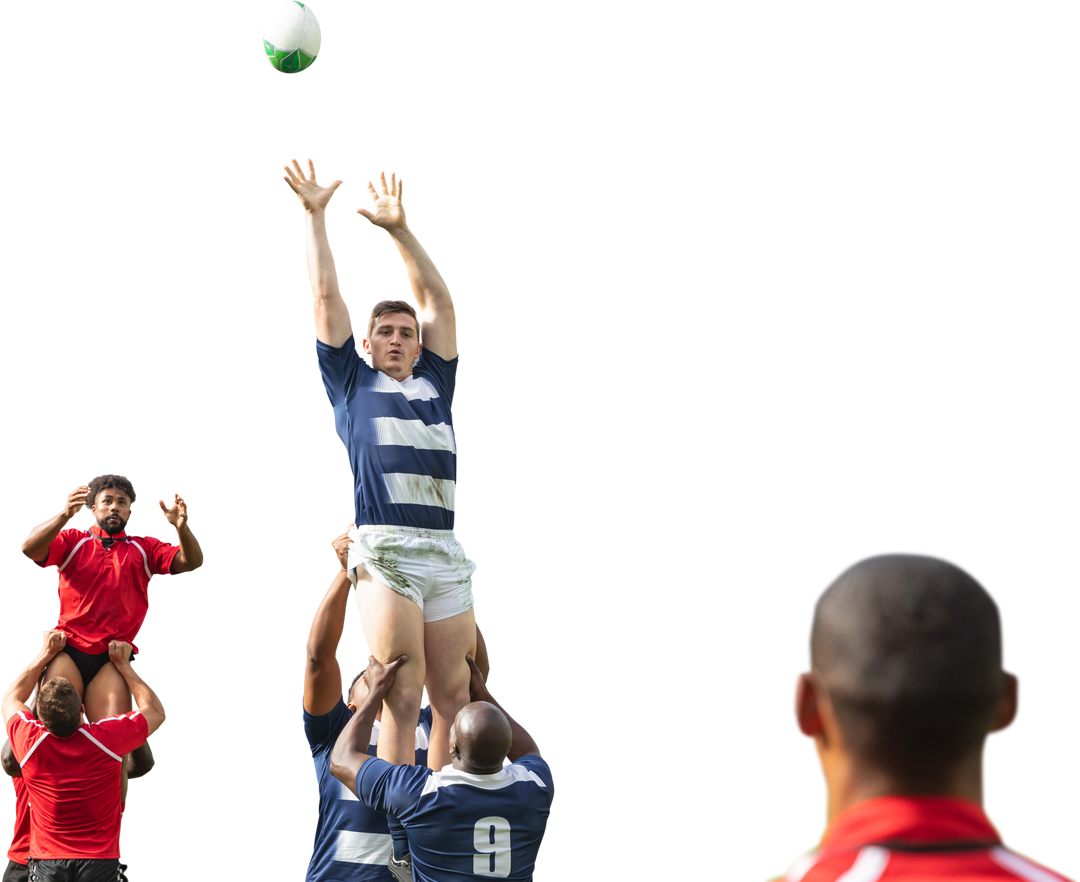 Diverse Male Rugby Players in Intense Game on Transparent Background - Download Free Stock Images Pikwizard.com