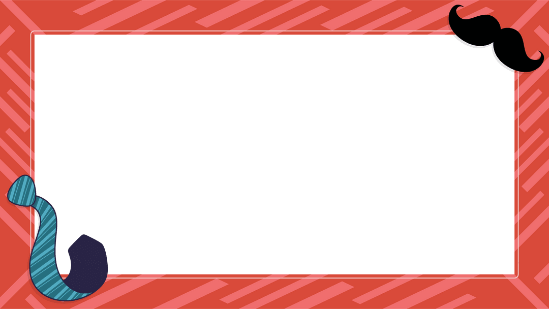 Transparent Vector Frame with Moustache and Tie Icons