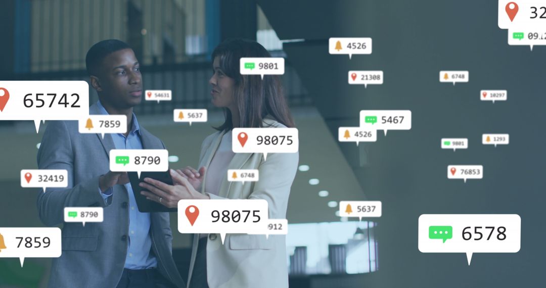 Diverse Coworkers Engaged in Digital Strategy Planning