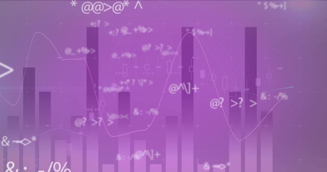 Abstract Data Visualization on Purple Background