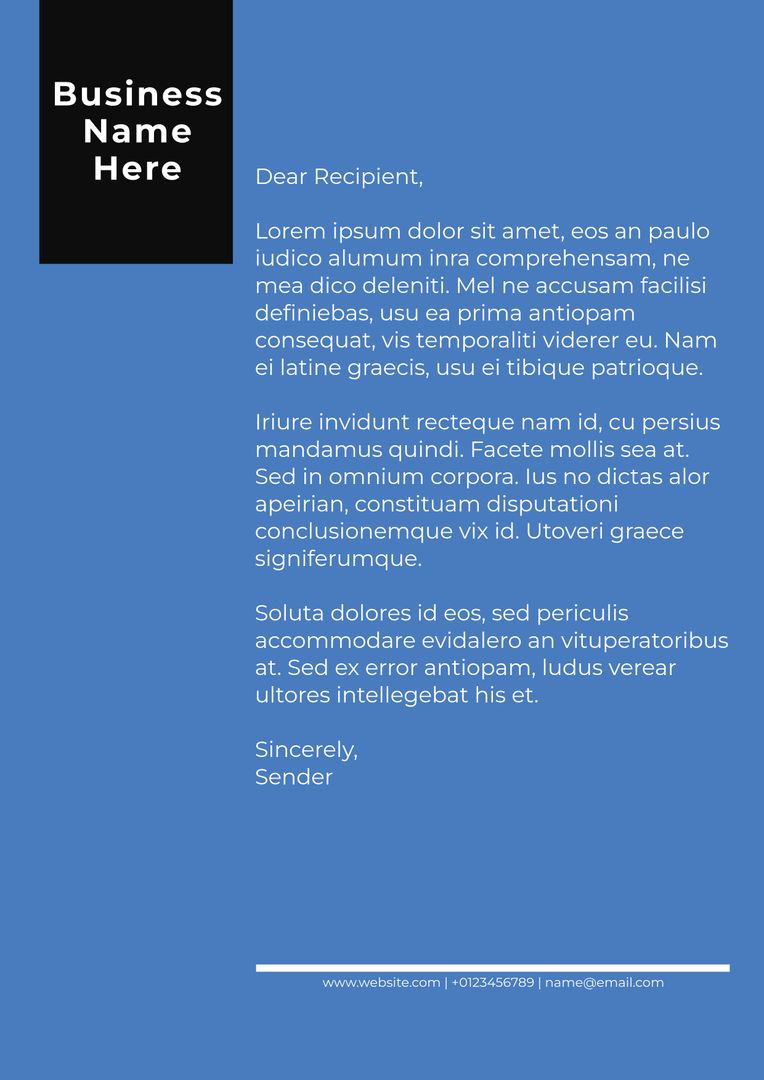 Elegant Blue Business Letterhead Design for Corporate Communication