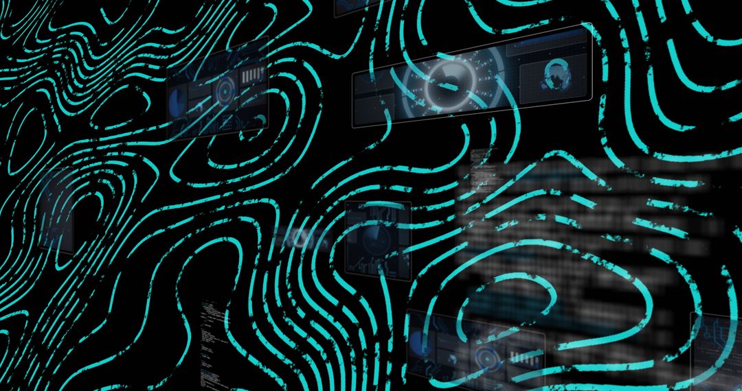 Abstract Futuristic Digital Interface with Fingerprint Texture