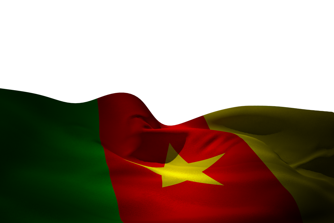 3D Waving Mesh Transparent Cameroon Flag Design on Transparent Background - Download Free Stock Images Pikwizard.com