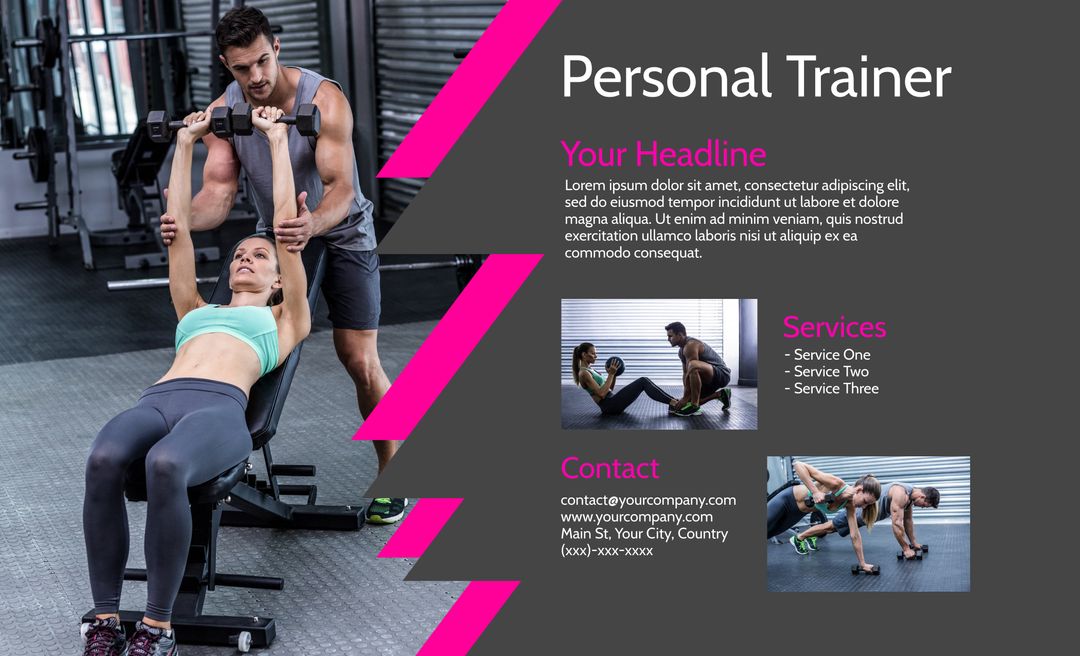 Personal Trainer Ad Featuring Tailored Fitness Plan and Client Progress - Download Free Stock Templates Pikwizard.com