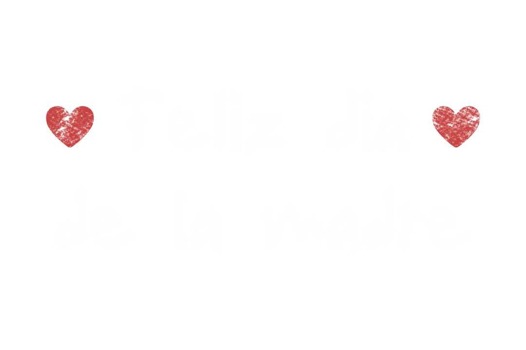Happy Mother's Day Text with Hearts on Transparent Background