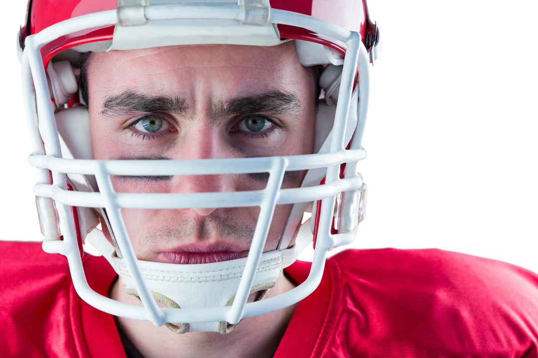 Close-Up Portrait of Serious Football Player Moving Helmet Transparent Background - Download Free Stock Images Pikwizard.com