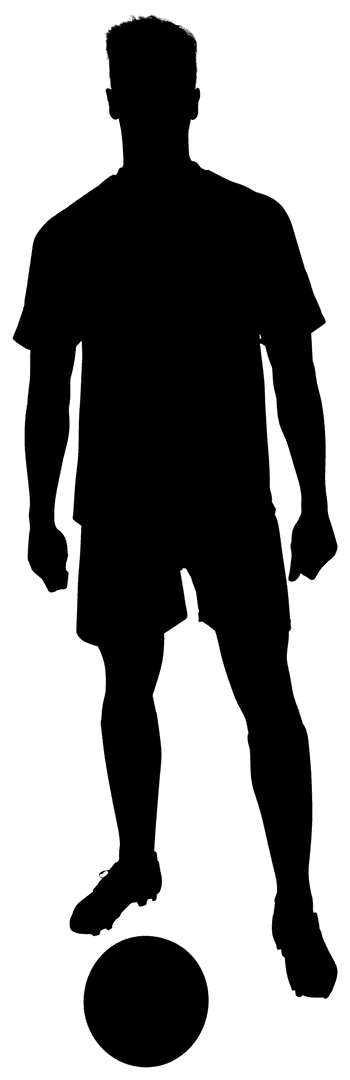 Transparent Silhouette of Footballer Kicking Ball in Action Pose
