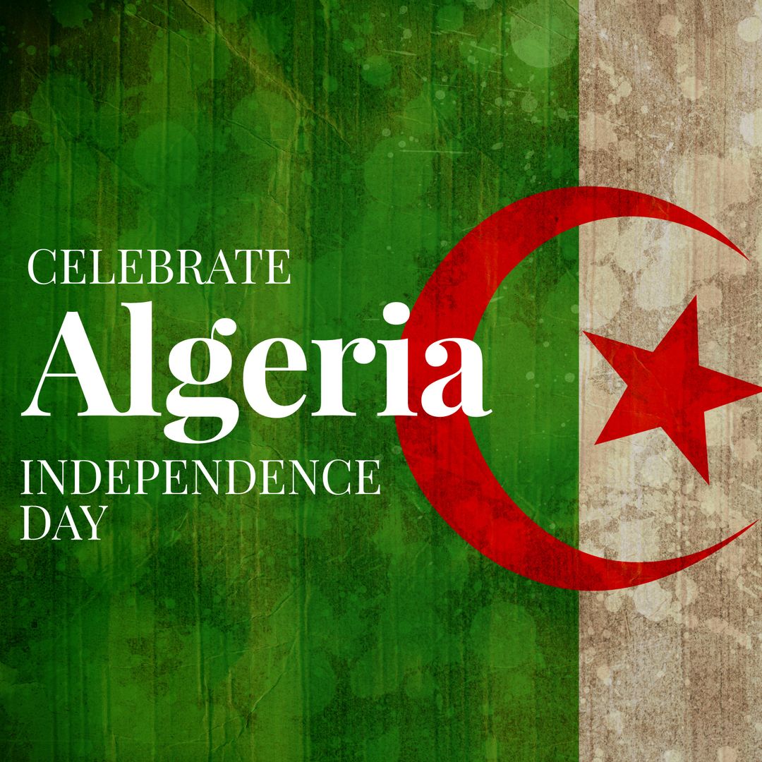 Celebrate Algeria Independence Day with Flag and Text Design