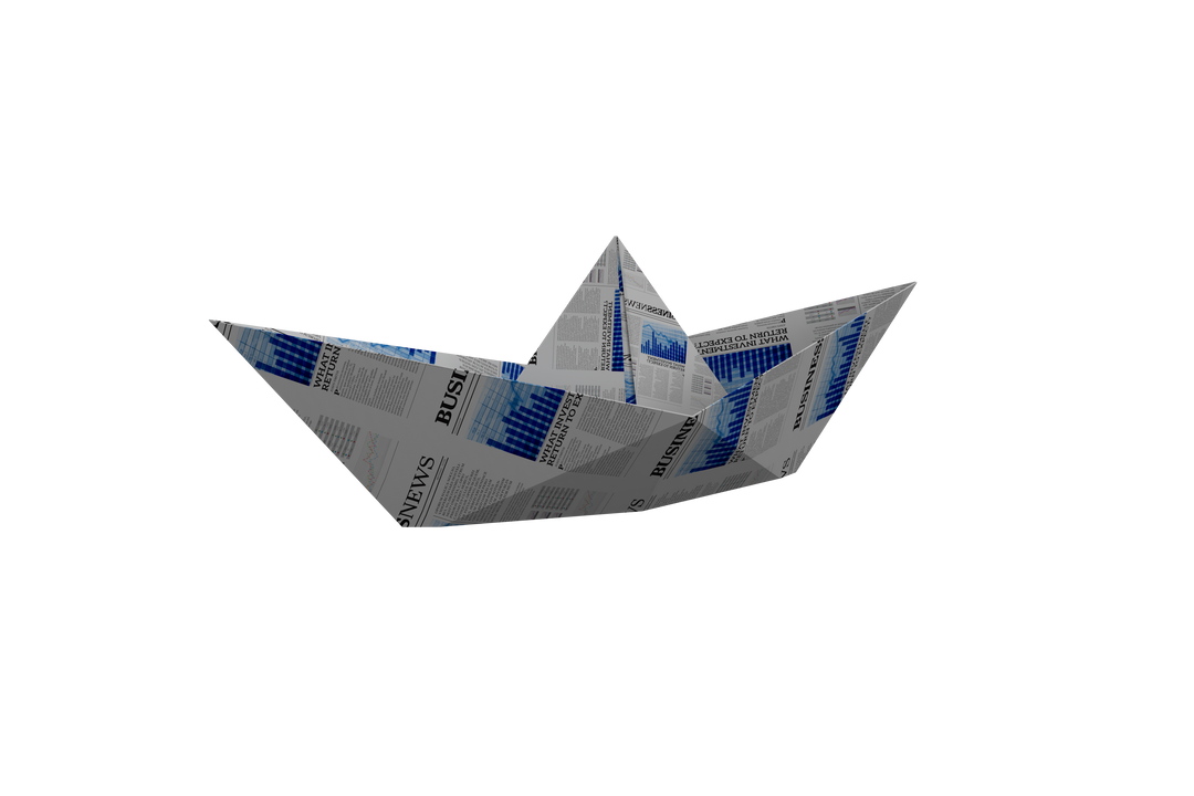 Transparent Folded Newspaper Boat on Empty Background - Download Free Stock Images Pikwizard.com