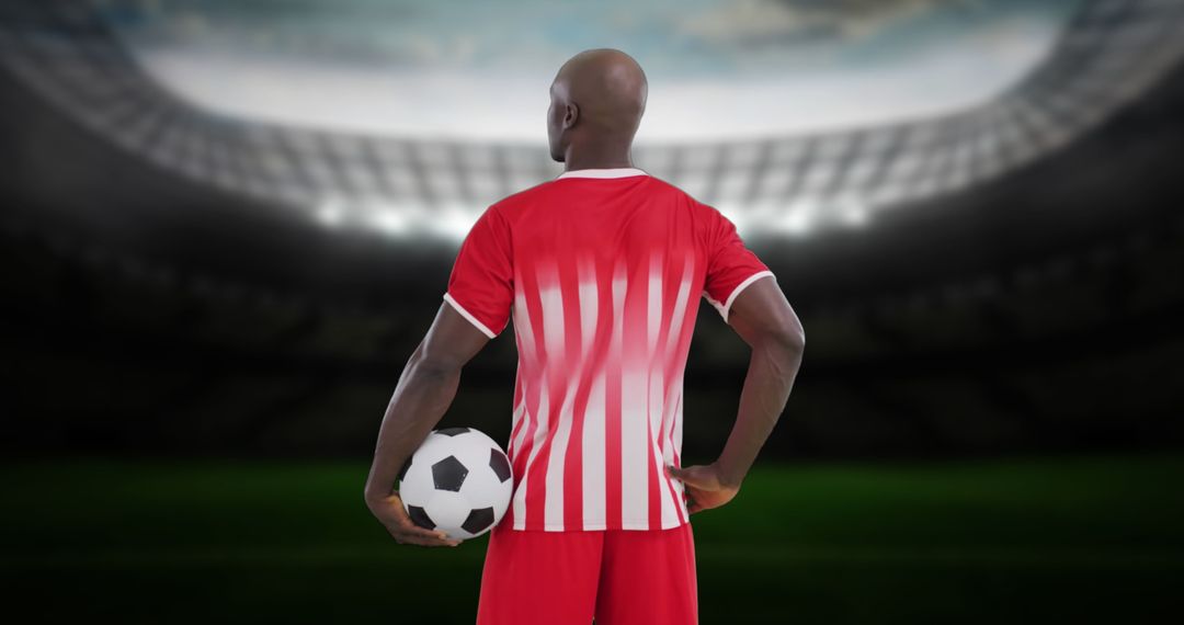 Soccer Player Imagining Victory in Empty Stadium