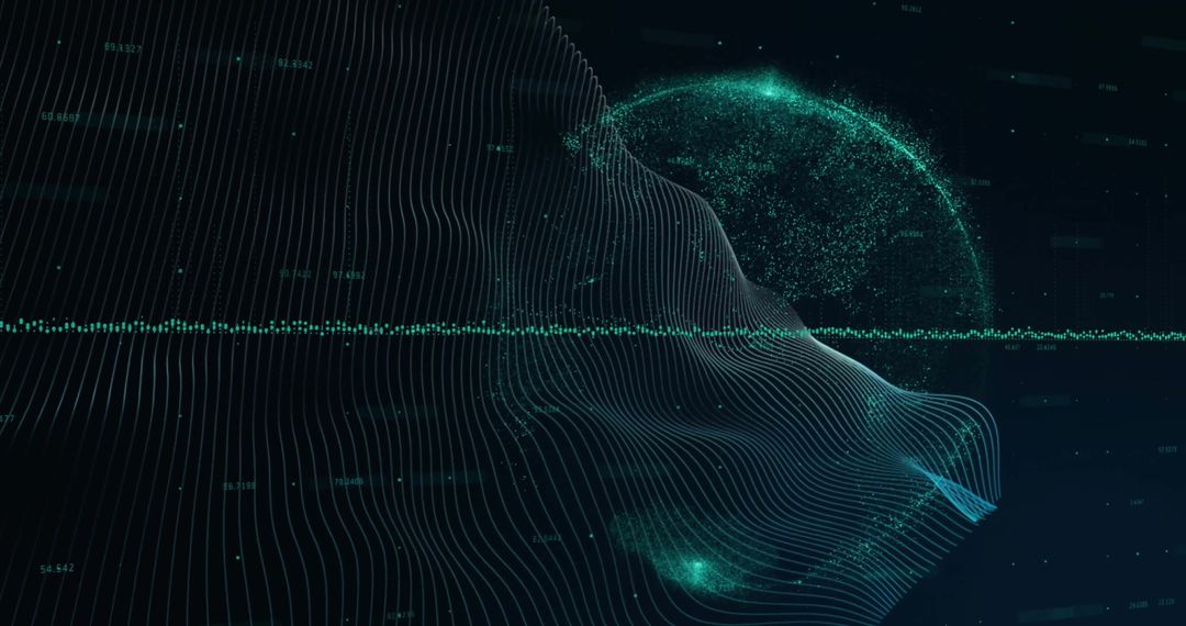 Digital Network Connections Visualized over Globe