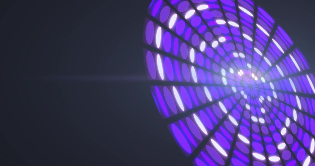 Purple and White Circular Light Pattern on Black Background