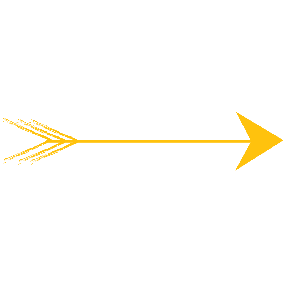 Yellow Straight Right Arrow on Transparent Background