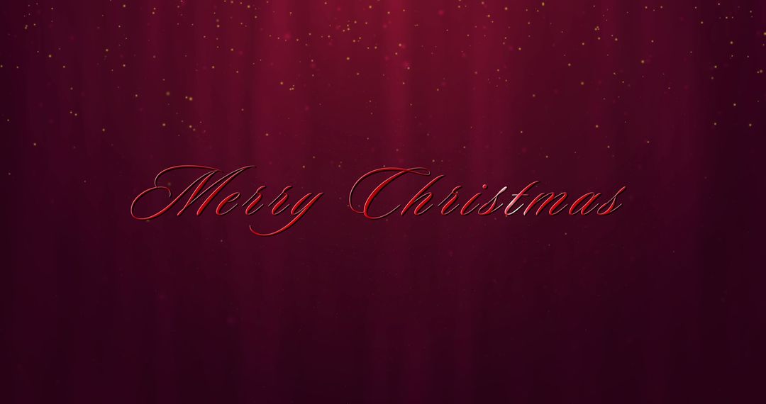 Elegant Merry Christmas Greeting on Red Background