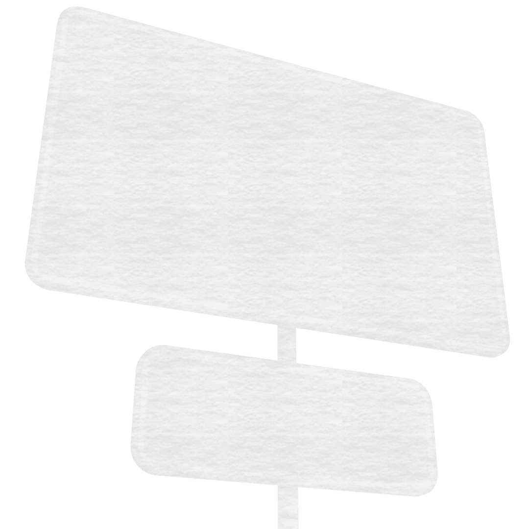 Transparent Blank Signage on White Background
