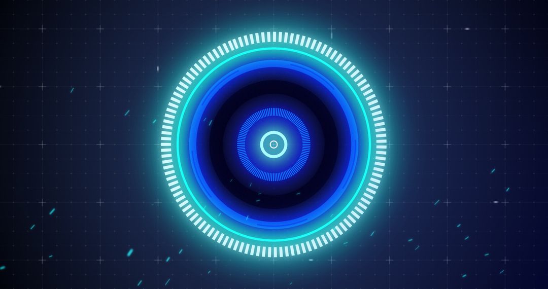 Glowing Blue Digital Scope on Grid Background