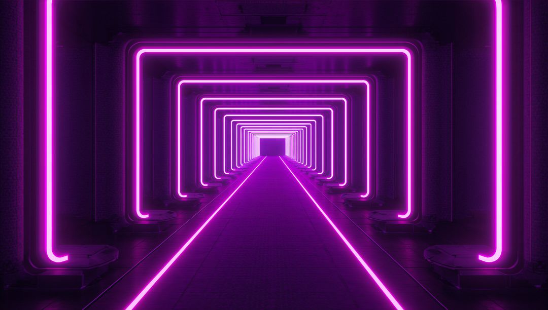 Futuristic Neon Glowing Corridor with Sci-Fi Vibes