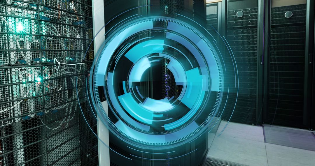 Futuristic Technology Tunnel in Modern Server Room