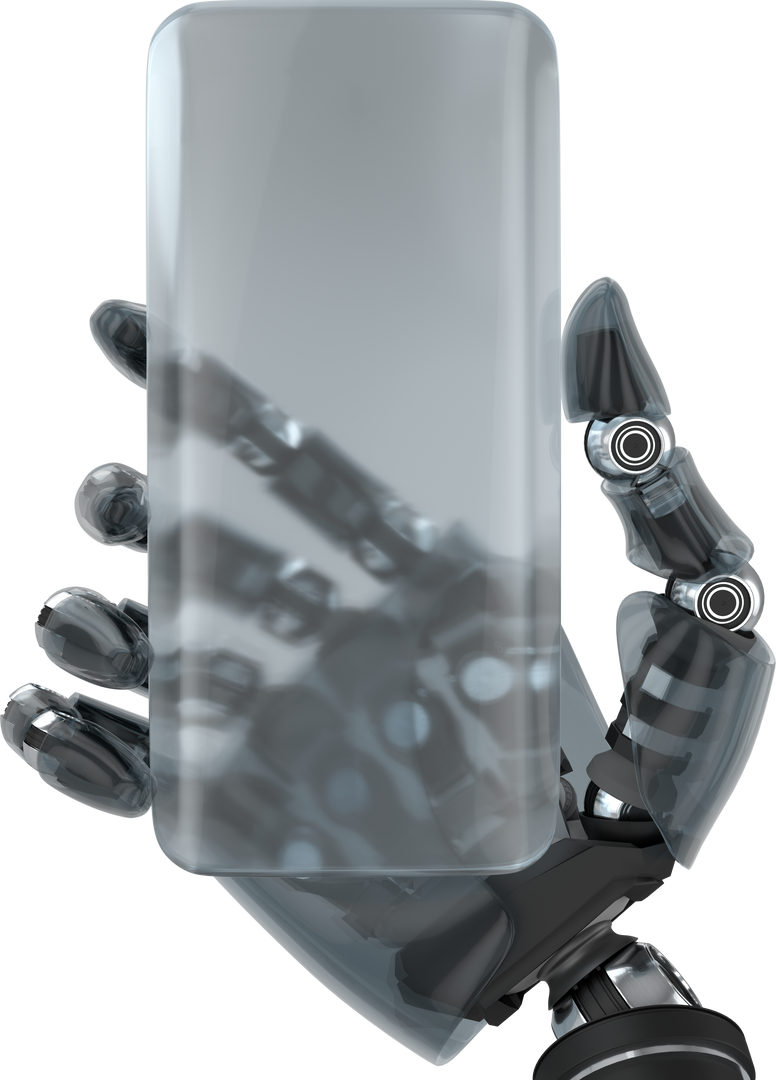 Robotic Hand Holding Transparent Smartphone, Futuristic Technology Design Concept - Download Free Stock Images Pikwizard.com